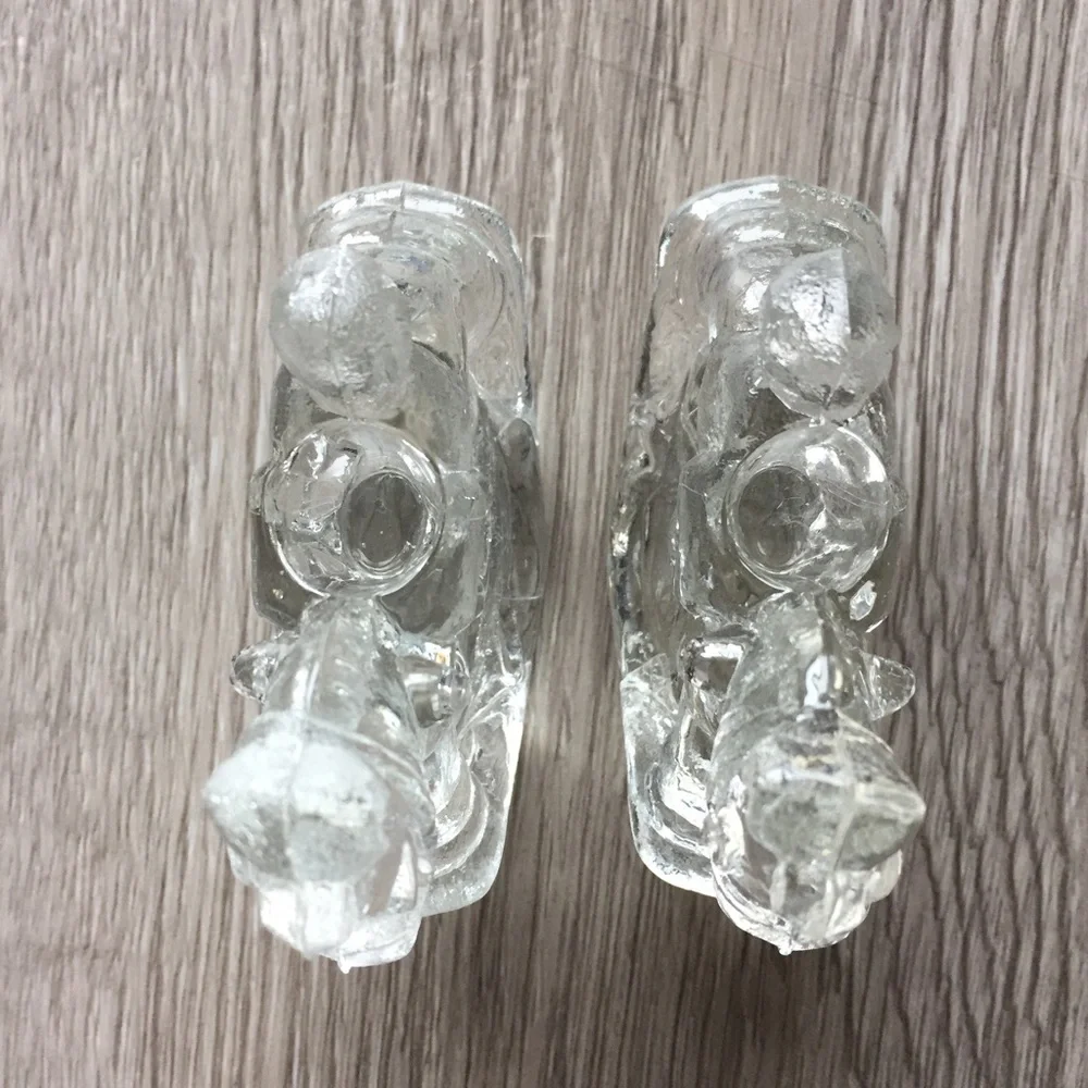 CANDLE HOLDERS Vintage 90s Rocking Horse Glass Figurine Set of 2​ pair birthday